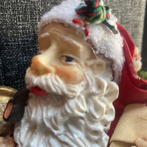 ⭐️Santa Claus porcelain figurine with bell, bag, and elf⭐️ - Picture 8 of 11